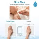 SMILEPLUS Pure Water Baby Wipes 80ct - Fragrance Free, Hypoallergenic for Newborn & Sensitive Skin - Image 3